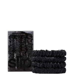 Slip Pure Silk Skinny Scrunchies - Black - Colour Black