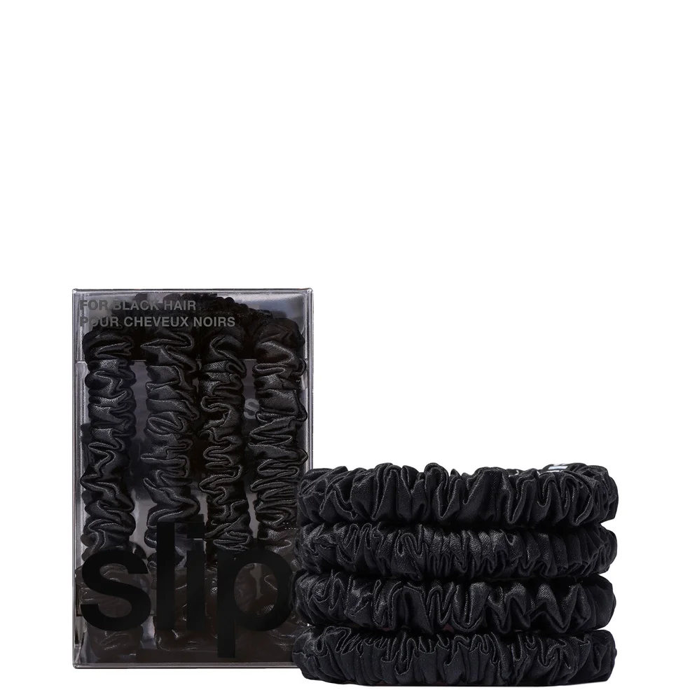Slip Pure Silk Skinny Scrunchies - Black Image 1