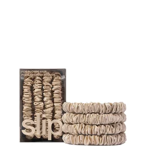 Slip Pure Silk Skinny Scrunchies - Blonde - Colour Blonde