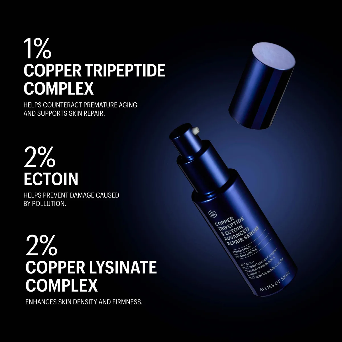 Allies of Skin Copper Tripeptide & Ectoin Advanced Repair Serum 30ml