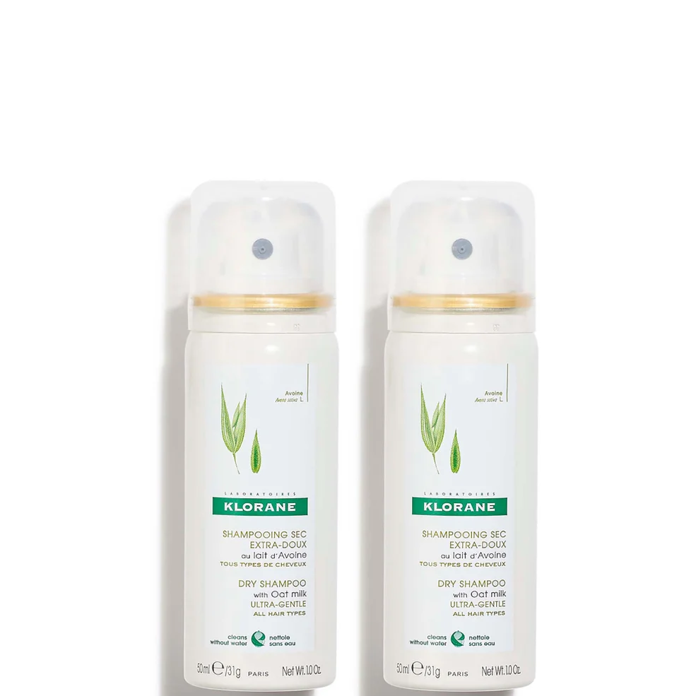 Klorane Dry Shampoo with Oat Milk Travel Duo Image 1