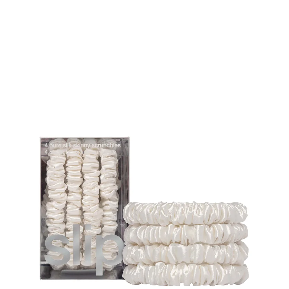 Slip Pure Silk Skinny Scrunchies- White Image 1