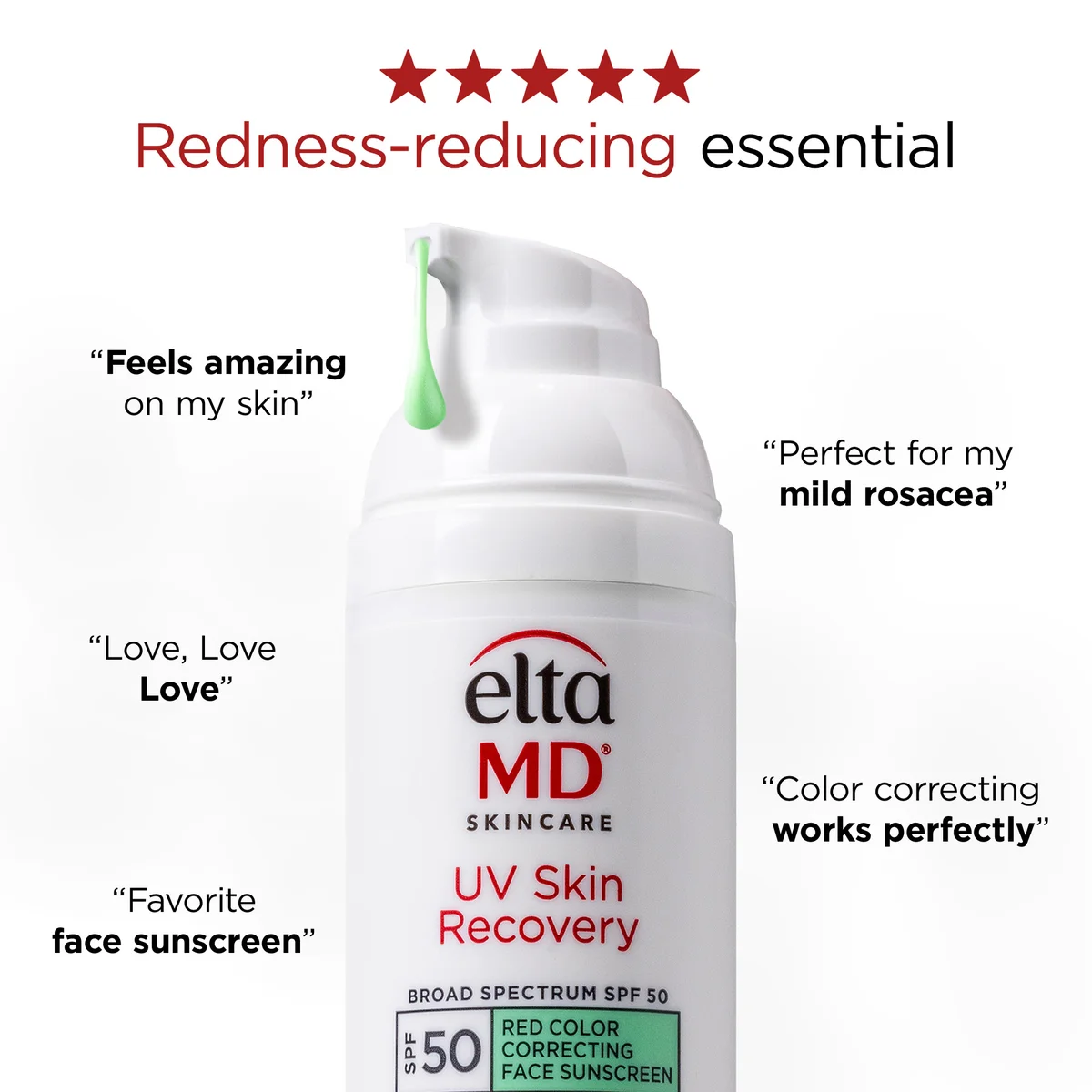 EltaMD UV Skin Recovery Red Color Correcting Green Tint Broad Spectrum SPF 50 (1.7 oz.)