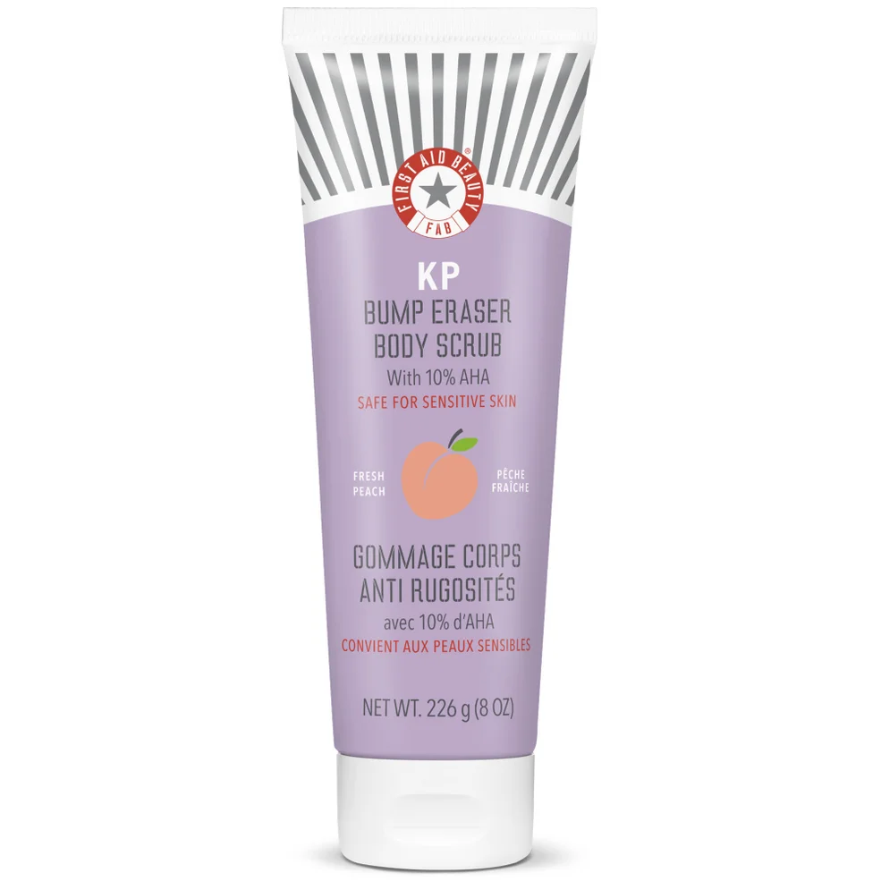 First Aid Beauty KP Bump Eraser Body Scrub with 10% AHA 8oz - Peach Image 1