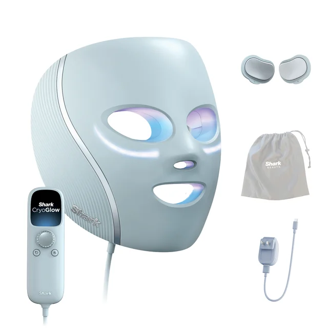 Shark Beauty CryoGlow Under- Eye Cooling + LED Anti-Aging & Skin Clearing Face Mask - Blue Chill