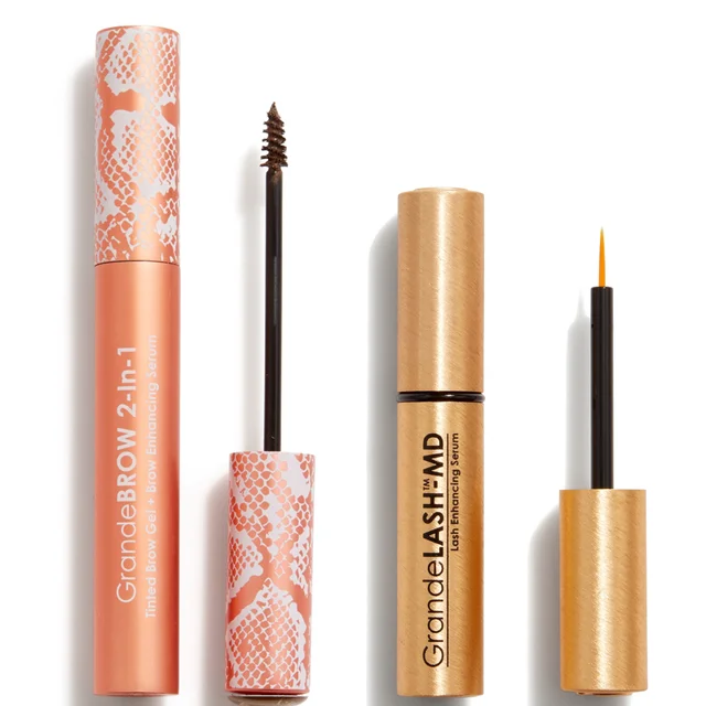 GRANDE Cosmetics GrandeBROW 2-in-1 Tinted Brow Gel + GrandeLASH Travel Serum Duo (Worth $74)