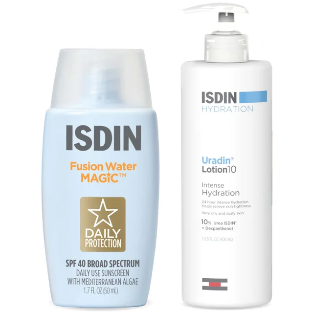 ISDIN Fusion Water Magic SPF40 50ml & ISDIN Uradin® Lotion10 Hydrating Body Moisturizer Duo ($80 Value)