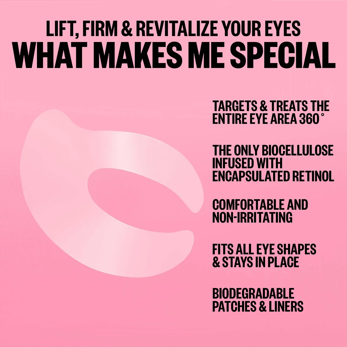 Peace Out Retinol 360° Eye Lift Patches to Lift, Firm and Revitalize Eyes (5 Pairs)