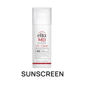 A white bottle of EltaMD facial sunscreen representing the Sunscreen and SPF category.
